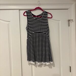 Pink Blush Maternity Blue and White Striped Maternity Tank